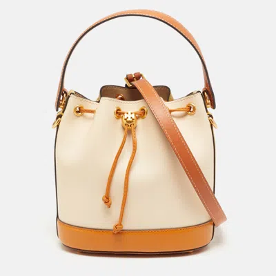 Pre-owned Tory Burch Drawstring Multicolor Leather Bucket Bag