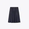 Tory Burch Drawstring Nylon Midi Skirt In Blue
