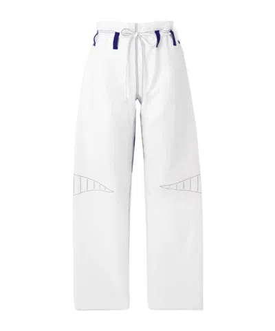 Tory Burch Drawstring Wide-leg Trousers In White