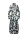 Tory Burch Printed Pleated Silk Twill Dress