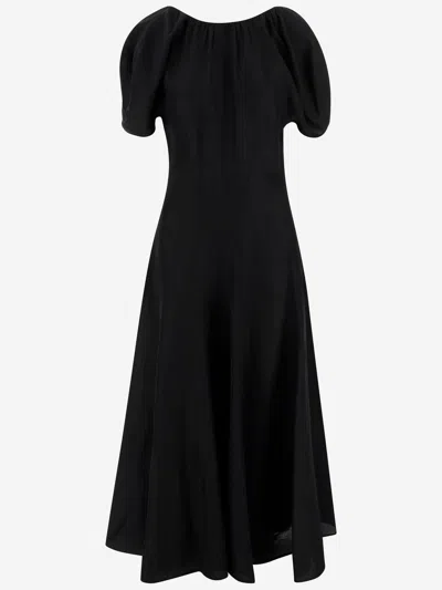 Tory Burch Dress Made Of Linen And Viscose In Black