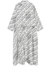 Tory Burch Ivory Silk Midi Dress With Button-up Front And Cinched Waist