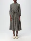Tory Burch Printed Poplin Shirtdress For Women In Black