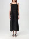 Tory Burch Cotton Smocked Midi Dress In Black