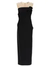 Tory Burch Knotted Front Lace Detail Sheer Panel Dress