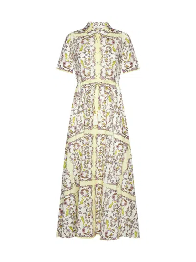 Tory Burch Dresses In Chartreuse Meadow