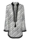 Tory Burch T Monogram Print Silk-blend Tunic In Multi