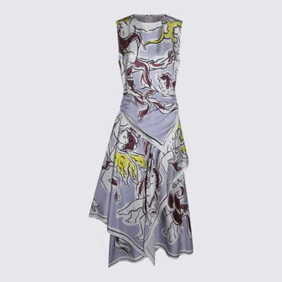 Tory Burch Multicolor Silk Dress In Gray