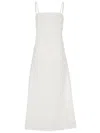 Tory Burch Midi White Dress With Embroidery In Cotton Woman In White