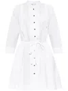 Tory Burch Belted Mini Shirt Dress In White