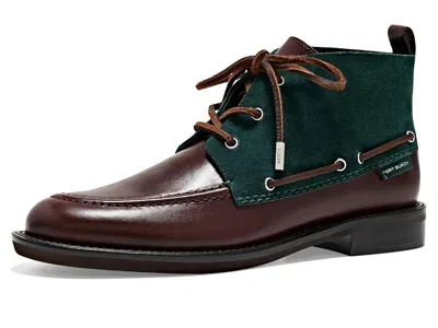 Tory Burch Duck Ankle Boots 25mm Women's Boots Warm Teal/t Moro: 10.5 M, Leather/suede In Brown