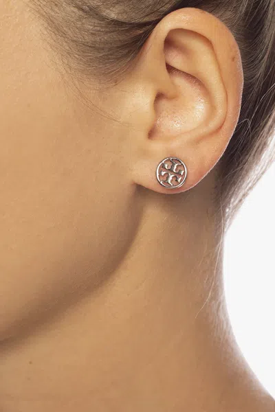 Tory Burch Earrings With Logo In Silver