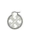 Tory Burch Earrings With Monogram Detail In Metallic