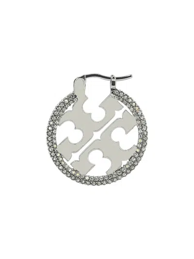 Tory Burch Earrings With Monogram Detail In Metallic
