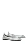 Tory Burch Eddie 2.0 Ballet Flats In Silver