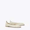 Tory Burch Eddie Soft Lambskin Ballerina Flats In Light Cream