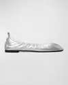 Tory Burch Woman Ballet Flats Silver Size 8 Leather In Silver