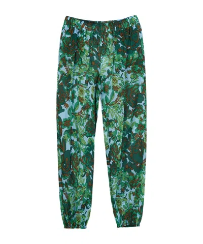 Tory Burch Elastic Waist Casual Pants In Green