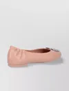 Tory Burch Elasticized Back Round Toe Ballerina Shoes In Pink