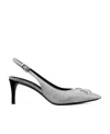 Tory Burch Women's Eleanor Pave Pointed Toe Slingback Pumps In Gray