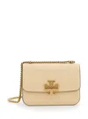 Tory Burch 'eleanor' Beige Crossbody Bag With Double T Logo Plaque On The Front And Chain-link Shoulder Strap I In Beige