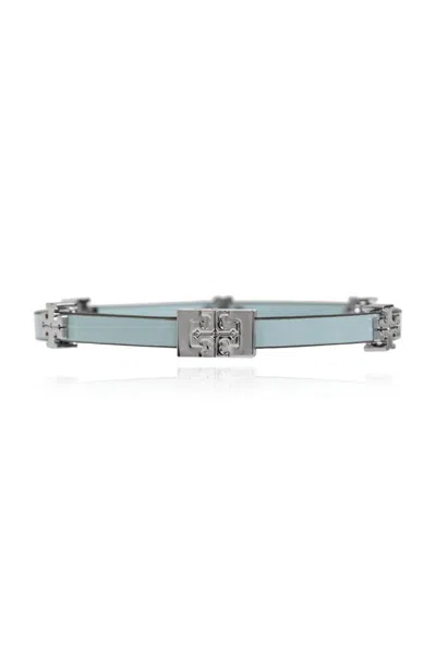 Tory Burch Eleanor Bio Logo Plaque Bracelet In Blue