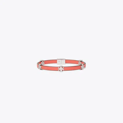 Tory Burch Eleanor Bio Bracelet In Light Silver/pembe