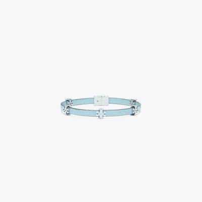 Tory Burch Eleanor Bio Bracelet In Tory Silver/geyser