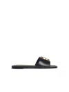 Tory Burch 'eleanor' Black Lear Slippers In Black