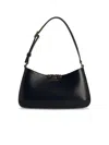 Tory Burch Slim Leather Shoulder Bag With Curved Silhouette In Black