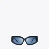 Tory Burch Eleanor Broken Logo Sunglasses In Navy/dark Blue