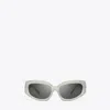 Tory Burch Eleanor Broken Logo Sunglasses In Pearlized Grey/dark Grey