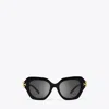 Tory Burch Eleanor Cat-eye Sunglasses In Black/dark Grey
