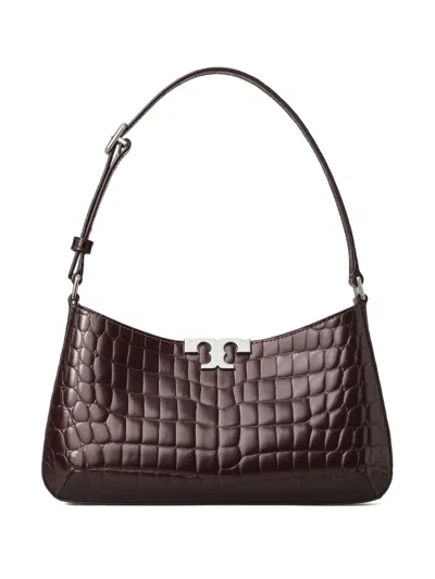 TORY BURCH ELEANOR CROC-EMBOSSED SHOULDER BAG