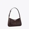 Tory Burch Eleanor Croc-embossed Slim Shoulder Bag In Brown