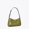 Tory Burch Eleanor Croc-embossed Slim Shoulder Bag In Soft Ivy