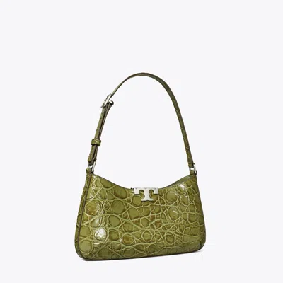 Tory Burch Eleanor Croc-embossed Slim Shoulder Bag In Soft Ivy