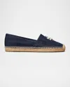 Tory Burch Eleanor Denim Medallion Espadrilles In Blue