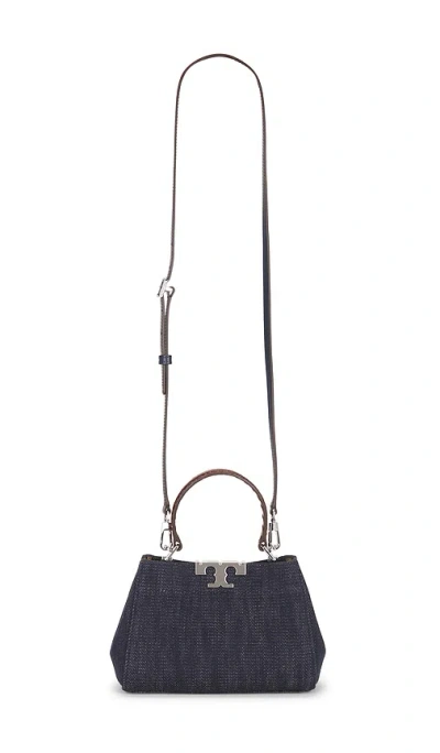 Tory Burch Eleanor Denim Mini Satchel Bag In Midnight