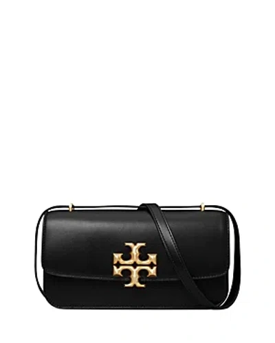 Tory Burch Eleanor East West Small Convertible Shoulder Bag In Black/rolled Brass