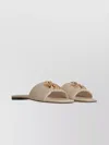 Tory Burch 'eleanor' Embellished Leather Slippers With Flat Sole