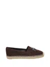 Tory Burch Round Toe Suede Espadrilles With Espadrille Sole In Brown