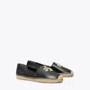 Tory Burch Eleanor Leather Medallion Loafer Espadrilles In Perfect Black