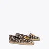 Tory Burch Eleanor Leopard Medallion Espadrilles In Reva Leopard/perfect Black