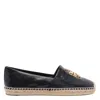 Tory Burch Black Leather Espadrillas In Black