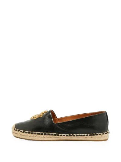 Pre-owned Tory Burch Eleanor Espadrilles In Black