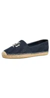 Tory Burch Eleanor Denim Medallion Espadrilles In Blue