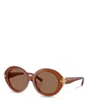 Tory Burch 52mm Oval Sunglasses In Opal Brown