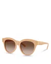 Tory Burch Eleanor Evolved Round Sunglasses, 53mm In 20201353 Light Brown