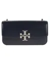 Tory Burch Structured Black Leather Eleanor Shoulder Bag In Blue